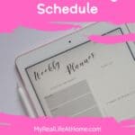 ipad with weekly planner on screen