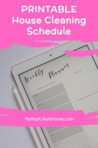 ipad with weekly planner on screen
